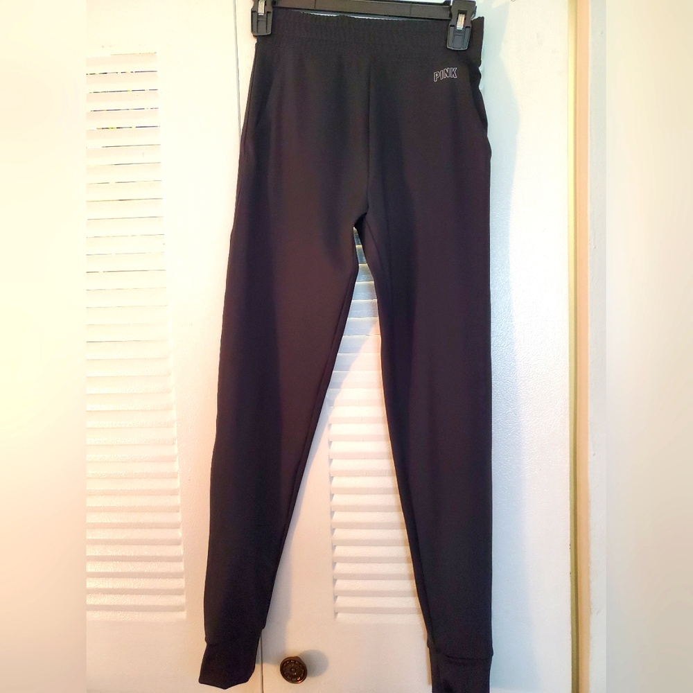 PINK active silky black looking joggers